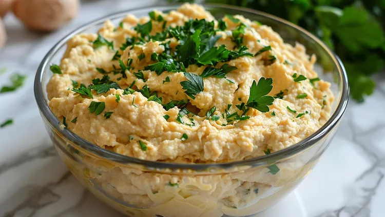 Tuscan mashed chickpeas with parmesan and parsley
