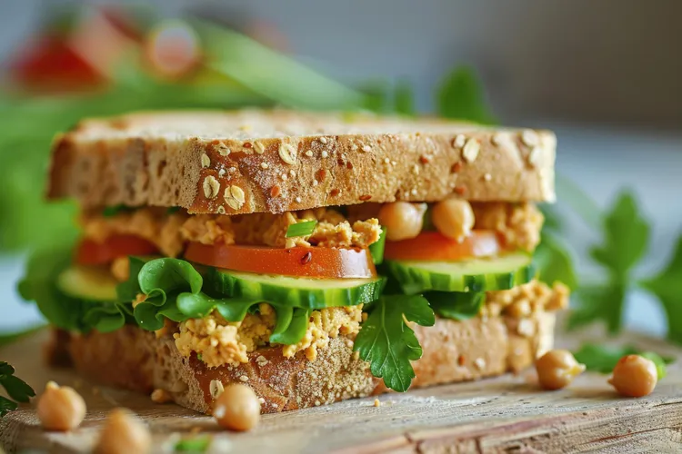 Chickpea veggie sandwich