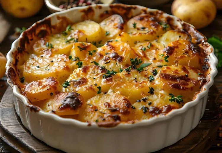 Crispy potato-topped beef stew
