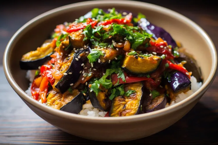 Eggplant veggie stir-fry