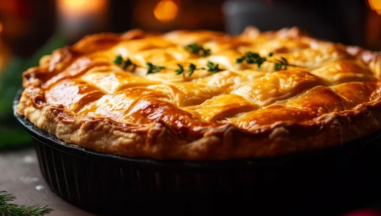 Family beef burgundy pie