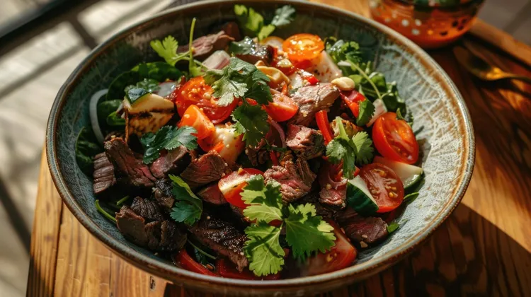 Fast thai beef salad
