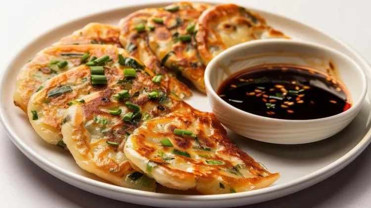 Korean zucchini pancakes with sesame oil