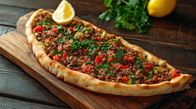 Lamb & eggplant pide