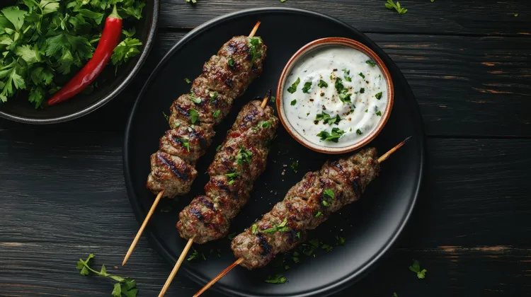Lamb kofta with lemon yoghurt