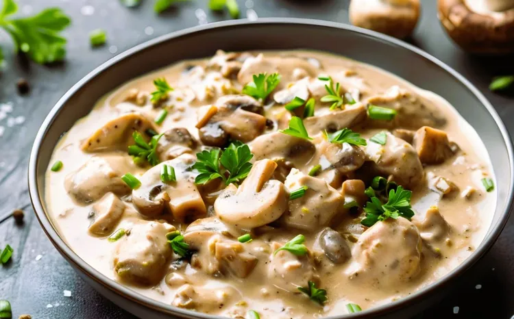 Lemon cream chicken with mushrooms