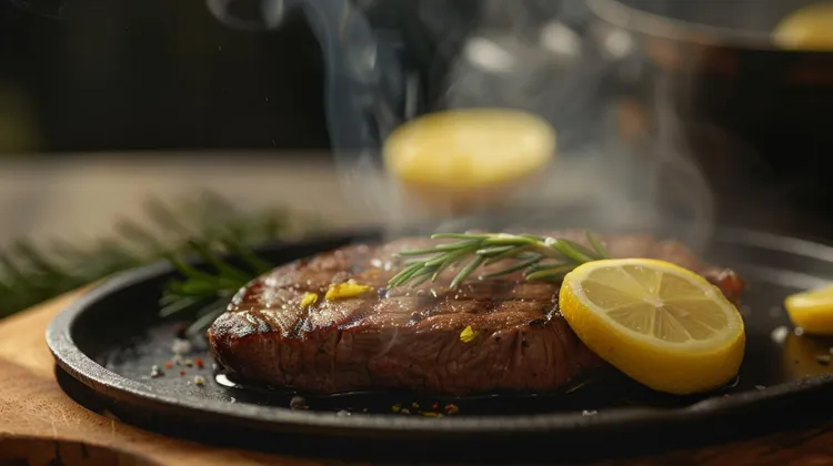 Lemon garlic steak