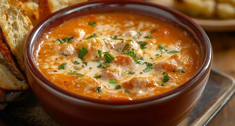 Low-carb crockpot mexican chicken soup with monterey cheese