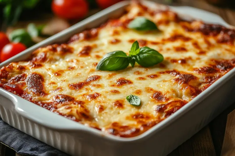 Low-carb veggie lasagna with zucchini, cottage cheese and tofu