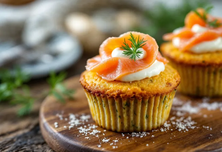 Mini frittatas with smoked salmon & creme fraiche