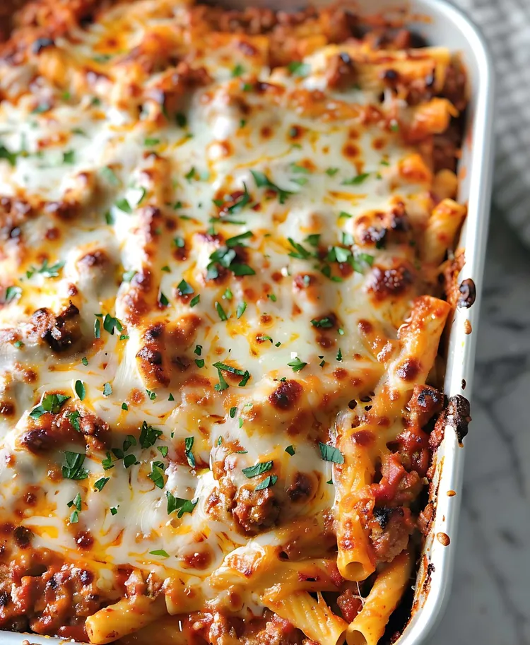 Moussaka pasta bake