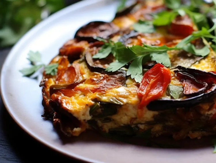 Potato, capsicum & eggplant frittata