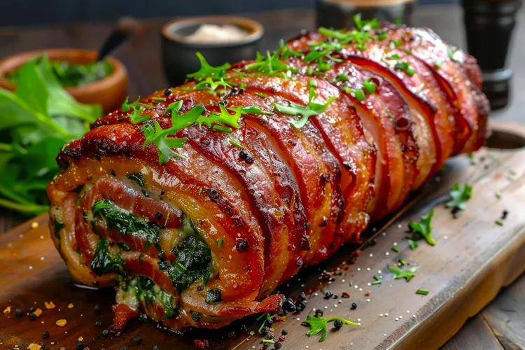 Prosciutto-wrapped beef with pesto