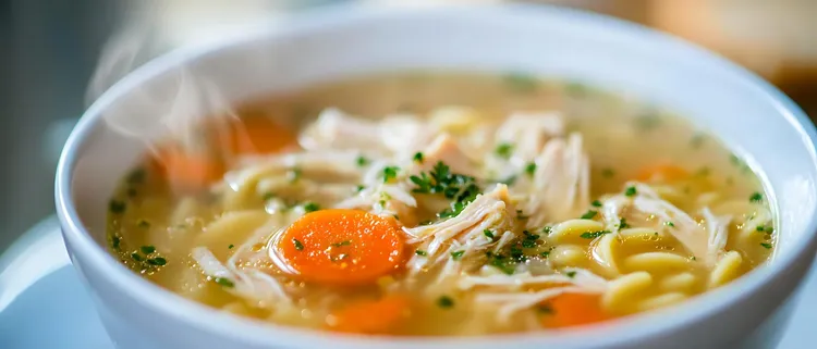Flavorful chicken noodle soup