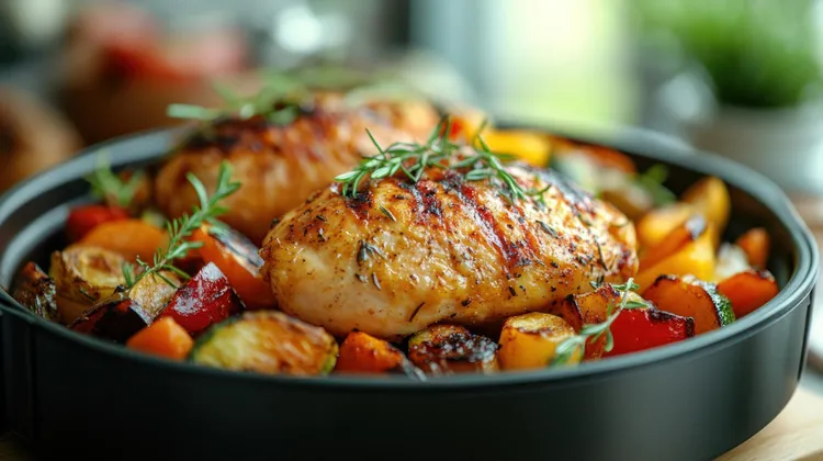 Rosemary chicken with ratatouille