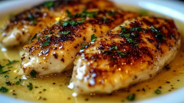 Sage and parsley garlic butter chicken breasts