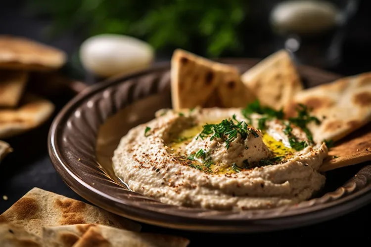 Lemon garlic mashed chickpeas