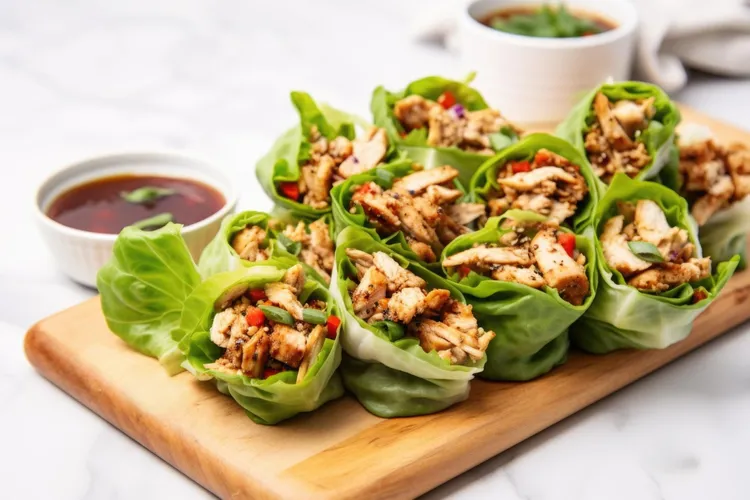 Sesame chicken lettuce cups