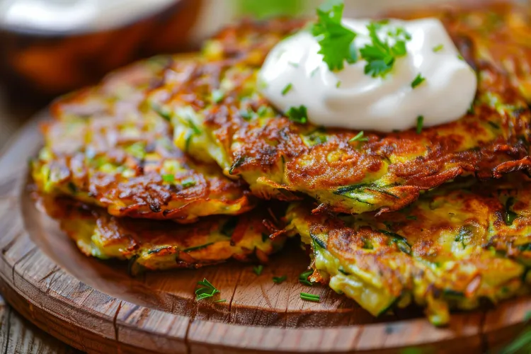 Smoked salmon and zucchini fritters