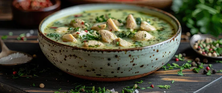Spiced chicken, lentil and cauliflower soup
