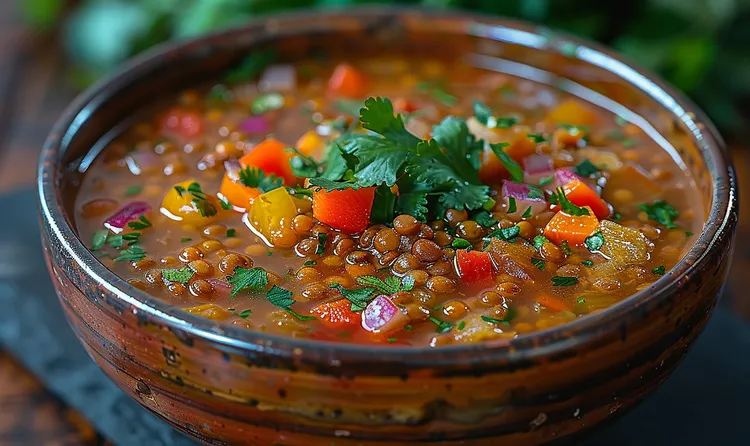 Spiced lentil and vegetable soup