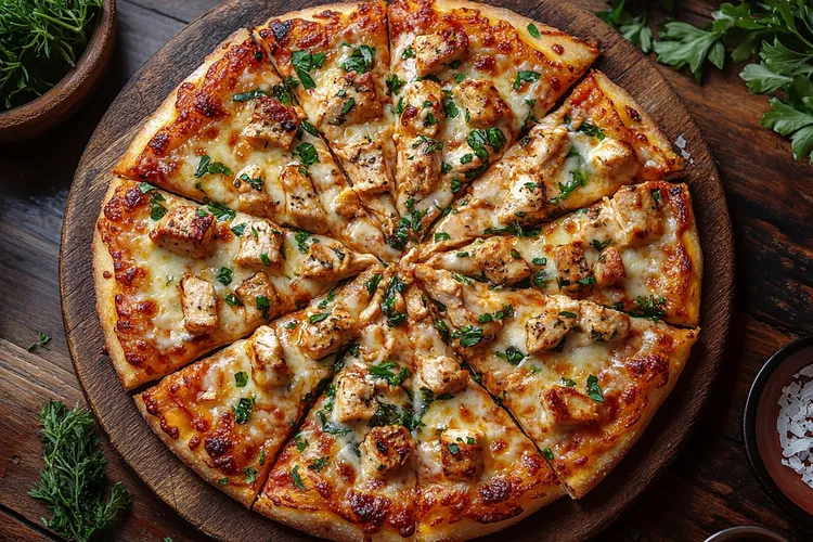 Chicken tortilla pizza