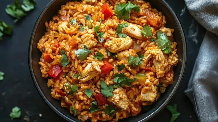 Chicken jambalaya with brown rice