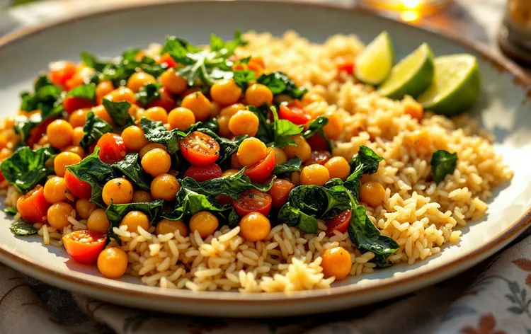 Chickpea and swiss chard stir-fry
