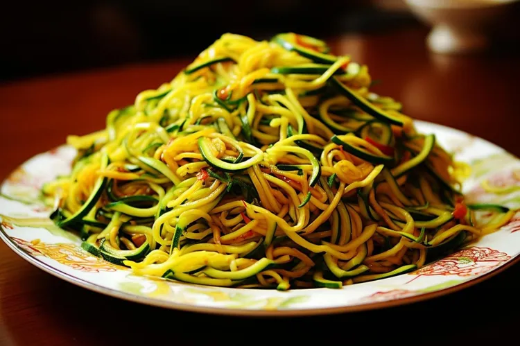 Zucchini peanut noodle stir-fry