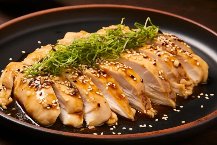 Steamed asian chicken breasts