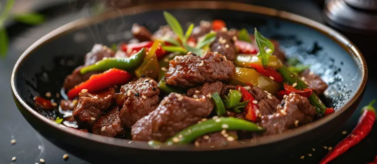 Stir fry beef with ginger and garlic