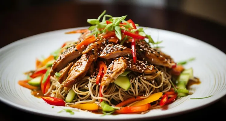 Teriyaki chicken and soba salad