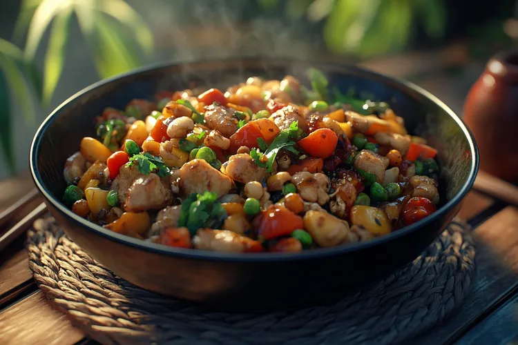 White bean and chicken stir fry