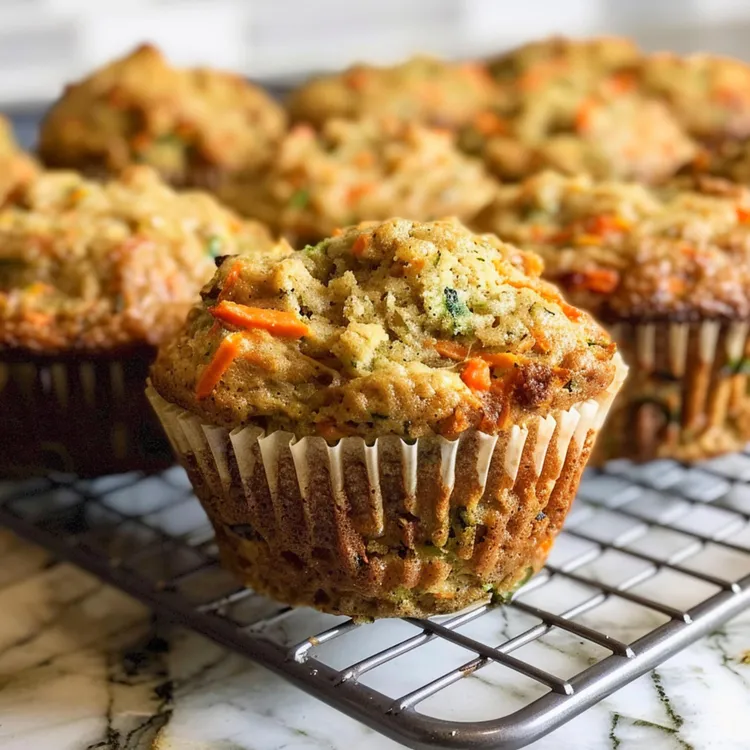 Zucchini, carrot and honey muffins