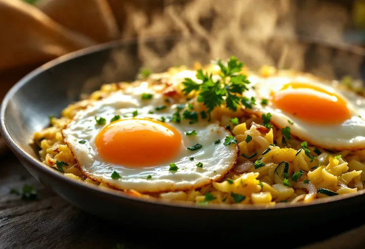 Zucchini hash with eggs