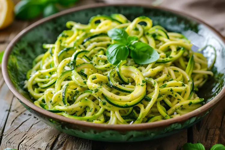 Garlic and onion zucchini noodle stir-fry