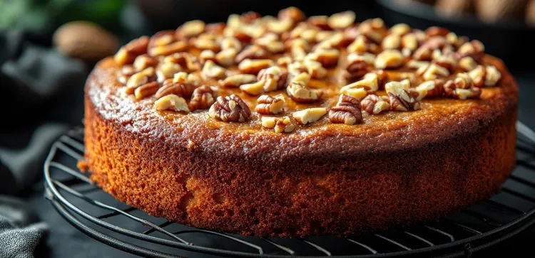 Zucchini, orange and walnut syrup cake