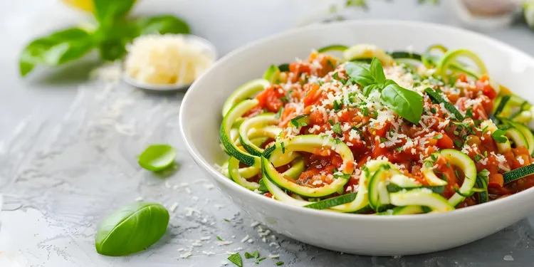 Zucchini pasta with parmesan