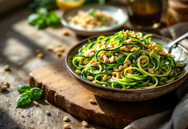 Zucchini & pine nut salad