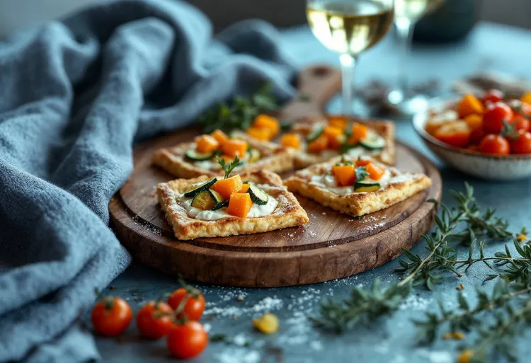 Zucchini, ricotta and pumpkin tarts