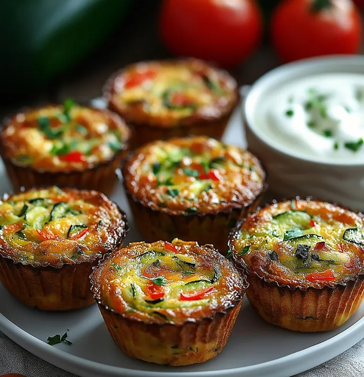 Zucchini, tomato and spinach muffins