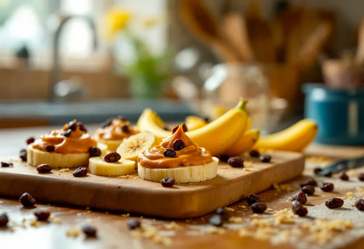 Banana peanut butter raisin delight