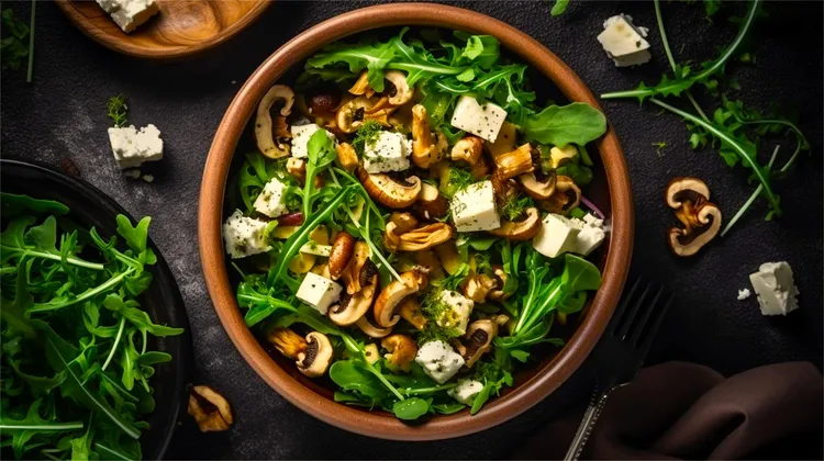 Barbecued mushrooms with feta