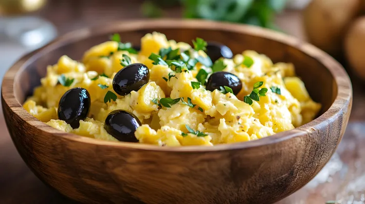 Black olive and feta potato mash