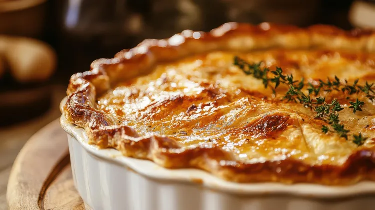 Chicken and leek pie