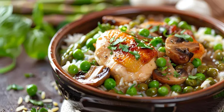 Chicken and mushroom pilaf