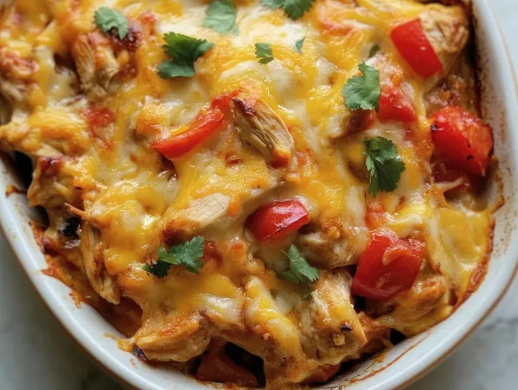Chicken casserole with cauliflower and jalapeno