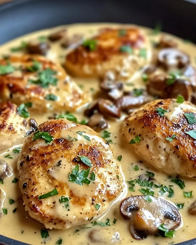 Chicken dijon with mushrooms and artichokes