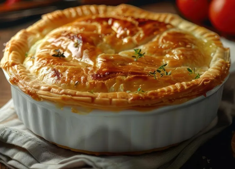 Chicken, leek and green pea pies