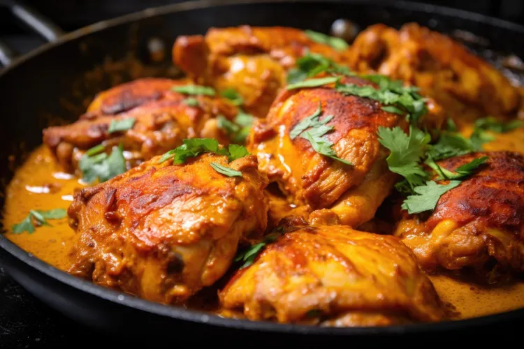 Chicken paprikash with red pepper spice